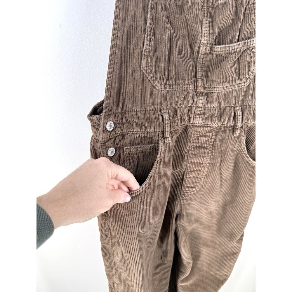 We The Free FREE PEOPLE Ziggy Cord Overalls Brown Corduroy Bibs Size Small Boho - Picture 4 of 12